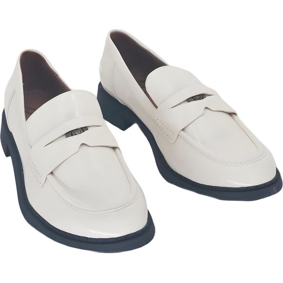 Zodiac Women's Tailored Penny Loafers Bone White Patent Leather 8M - Picture 1 of 6